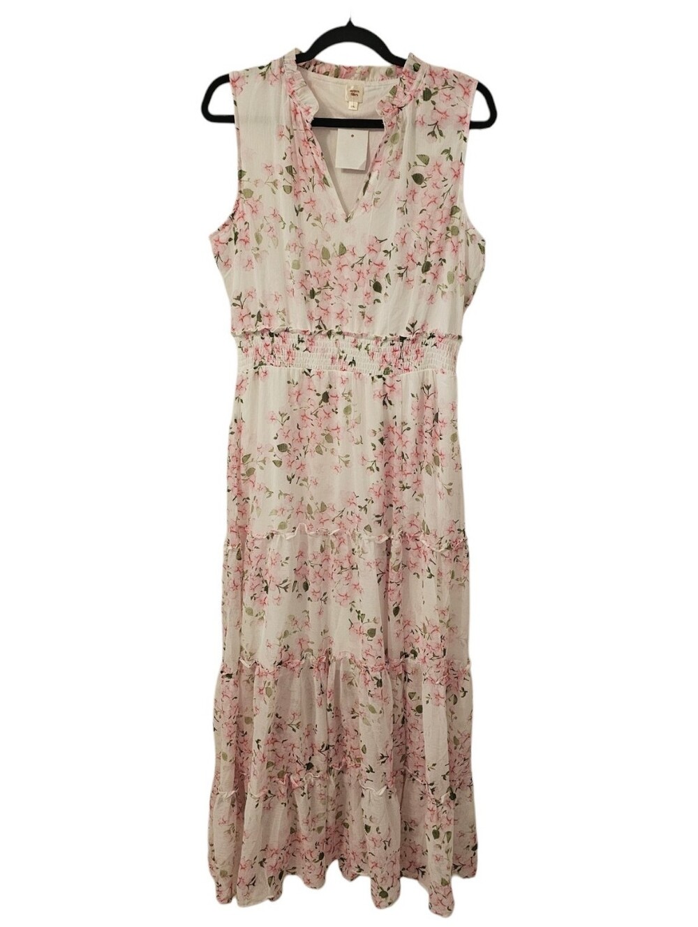 Multi-Coloured Autres Filles Women's Floral Smocked Tiered Sleeveless Maxi Dress